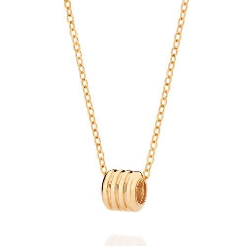 GARGANTILHA COM PINGENTE CILÍNDRO BANHADO A OURO 18K