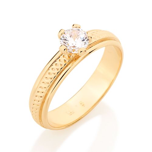 ALIANÇA BANHADA A OURO 18K COM ZIRCÔNIA