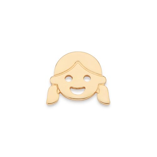 PINGENTE FLUTUANTE ROSTO DE MENINA BANHADO A OURO 18K