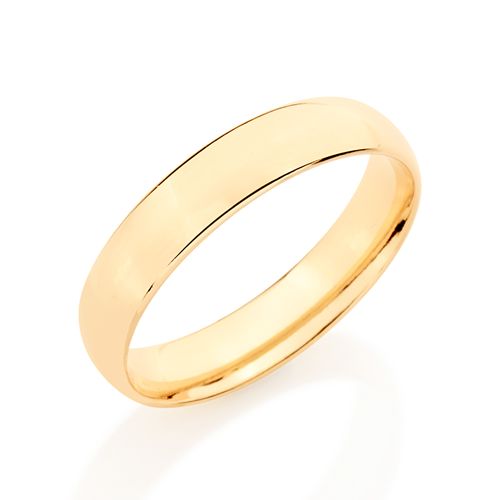 ALIANÇA LISA ANATÔMICA BANHADA A OURO 18K