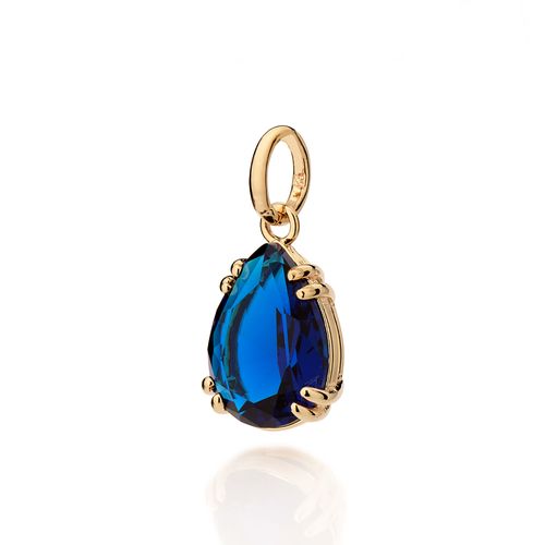 PINGENTE SOLITÁRIO GOTA BANHADO A OURO 18K COM CRISTAL