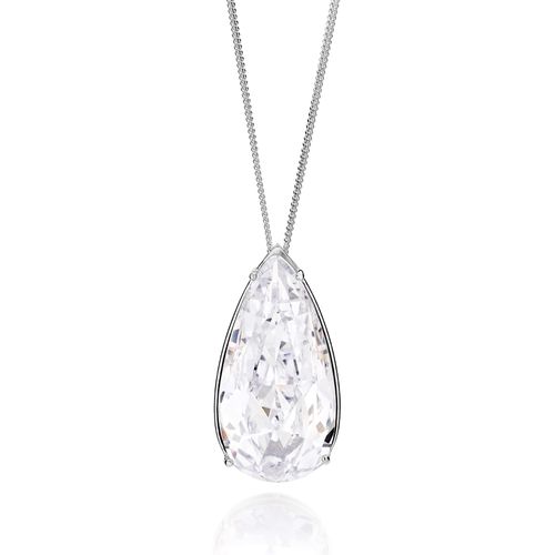 GARGANTILHA GOTA DE PRATA MACIÇA 925 COM ZIRCÔNIA